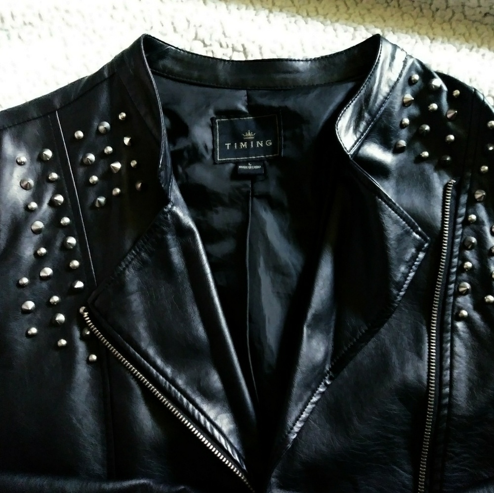 Black leather jacket
